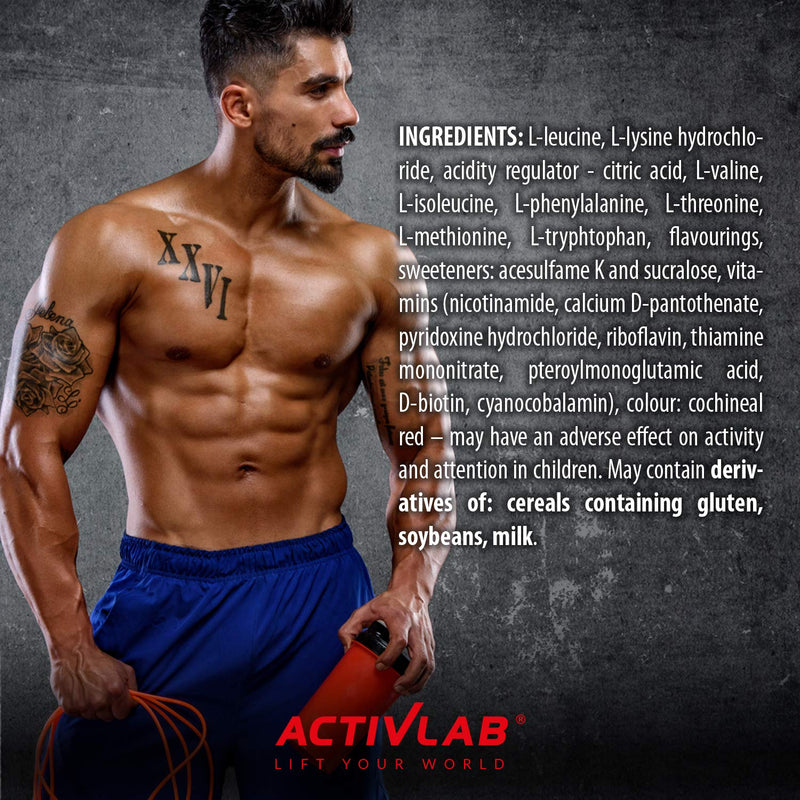 Activlab Eaa Xtra Instant 500 G Powder All 8 Essential Exogenous Amino Acids, B Vitamins, 50 Servings, Workout Drink, Watermelon, Optimal Value, Vegan, Includes Measuring Cup, Vegan - NewNest Australia