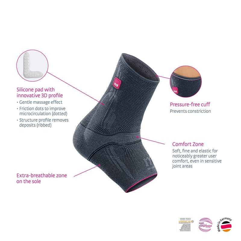 medi Levamed - ankle support unisex | silver | Size III | Joint bandage to stabilize the ankle joint | Can be worn on both sides Size 3 (pack of 1) - NewNest Australia