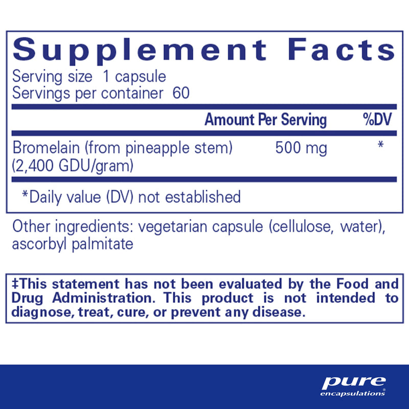 Pure Encapsulations Bromelain 2400 | 500 mg Supplement for Immune and Digestive Support, Enzymes, Joints, Muscle Recovery, and Bone Health* | 60 Capsules 60 Count (Pack of 1) - NewNest Australia