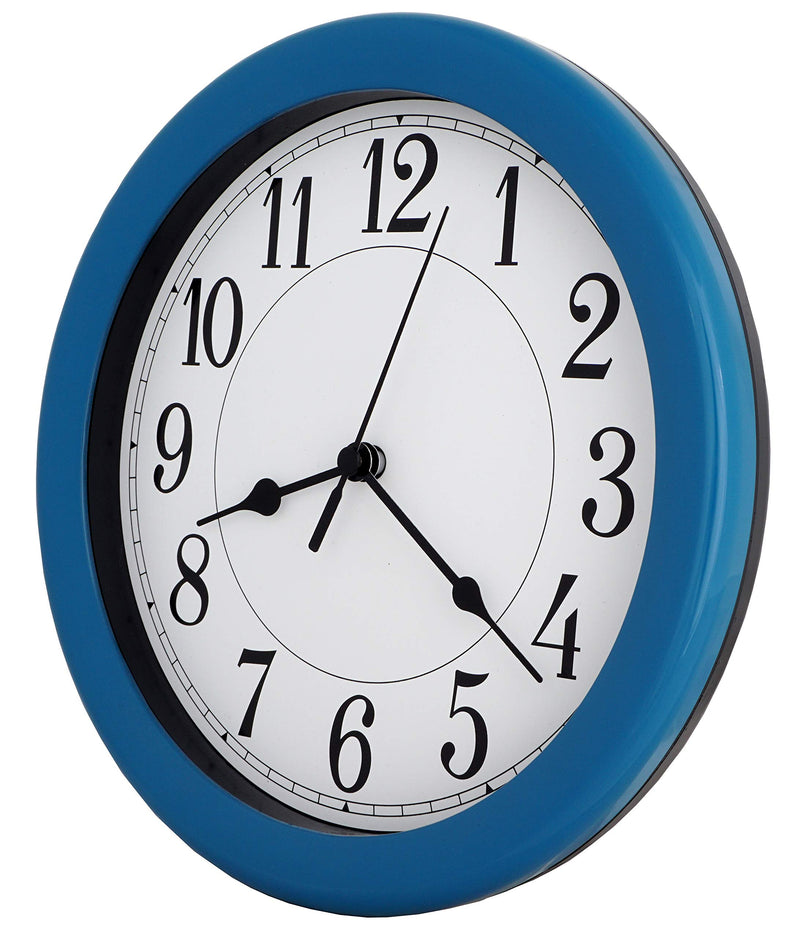 NewNest Australia - ISHIWA 8.5 inch Simply High-end Plastic Decorative Wall Clock, Water Resistant, Special for Small Space, Office, Boats, RV (W86030-W Blue) W86030-w Blue 