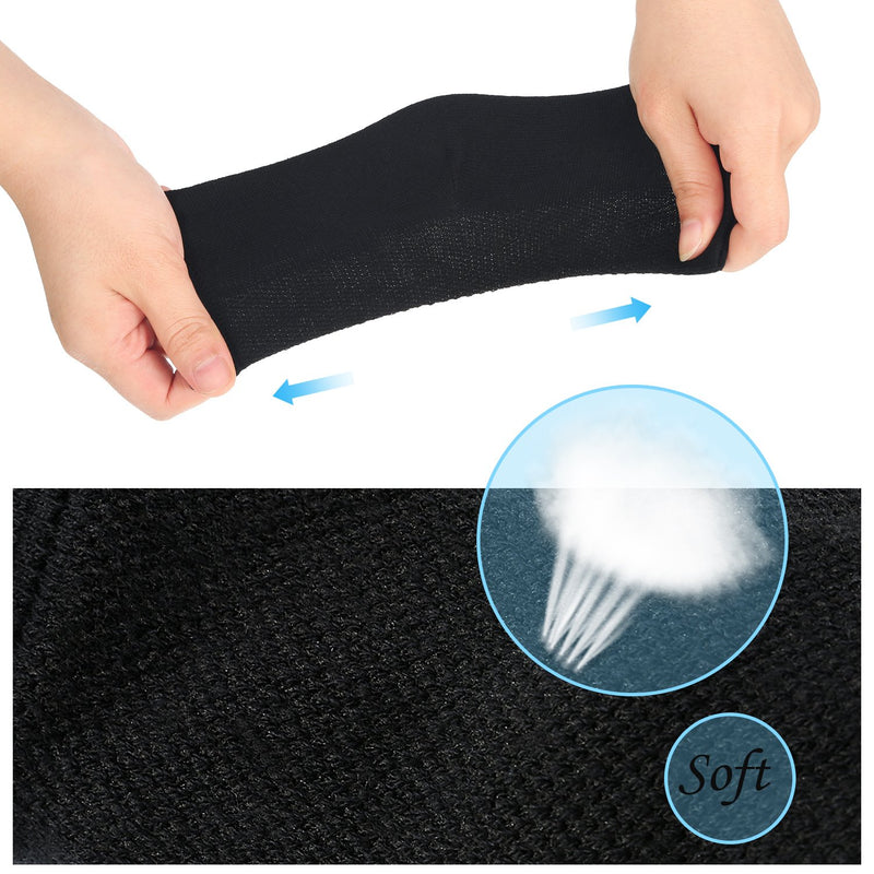 Bememo 3 Pairs Soft Ventilate Gel Heel Socks Open Toe Socks for Dry Hard Cracked Skin Moisturizing Day Night Care Skin (Black, Regular Size) Black - NewNest Australia