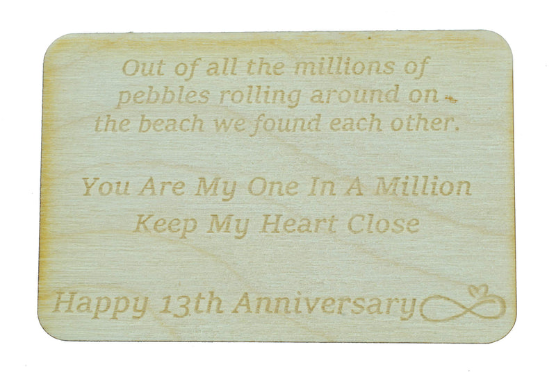 NewNest Australia - 13th Your My One in A Million Gift - 13th Anniversary Metal Heart Pebble Gift -Keep My Heart Close 