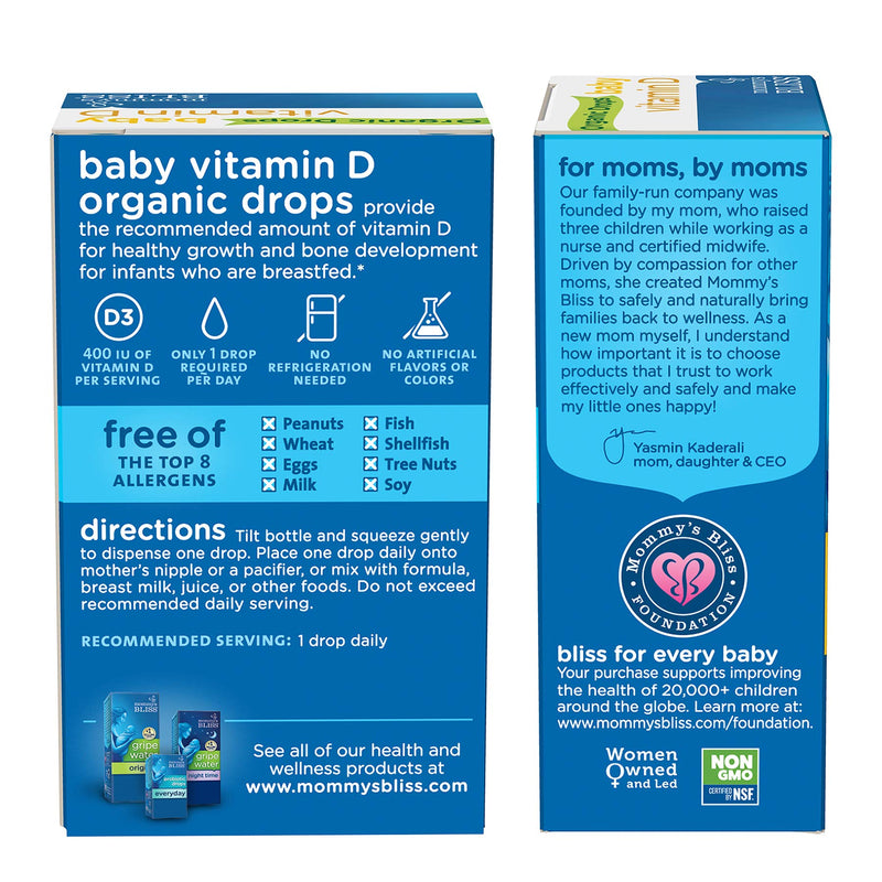 Mommy's Bliss Organic Drops No Artificial Color, Vitamin D, 0.11 Fl Oz Baby Vitamin D Drops - NewNest Australia