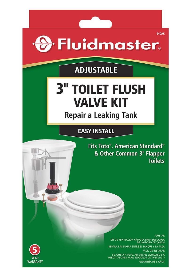 Fluidmaster 540AKRP5 3-Inch Complete, Adjustable Toilet Flush Valve Repair Kit , Black - NewNest Australia
