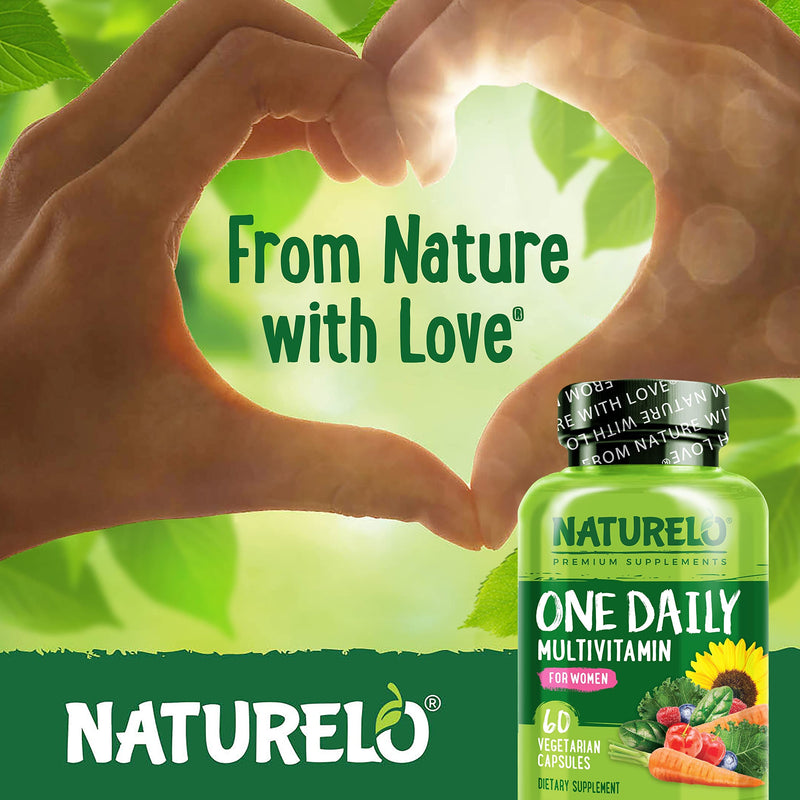 NATURELO One Daily Multivitamin for Women - Energy Support - Whole Food Supplement to Nourish Hair, Skin, Nails - Non-GMO - No Soy - Gluten Free - 60 Capsules | 2 Month Supply 60 Count (Pack of 1) - NewNest Australia