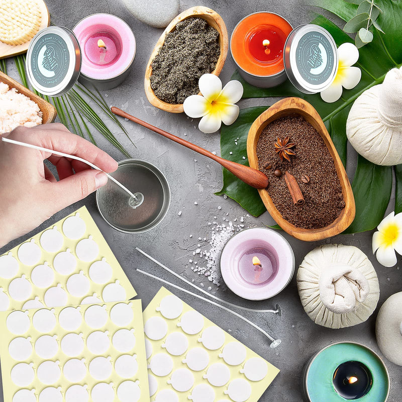 480PCS Candle Wick Stickers, Heat Resistance Double-Sided Stickers with The Little ‘‘Tail’’, Adhere Steady in Hot Wax,Wick Stickers for Candle Making - NewNest Australia