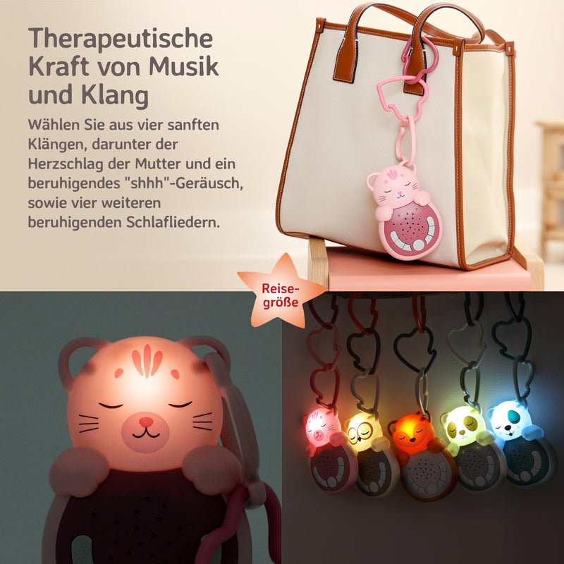 Cloud b Travel Comforting Sound Machine w/Calming Light | 4 White Noise and 4 Lullabies | Re-Activating Smart Sensor | Sweet Dreamz Cat Sweet Dreamz On The Go - Cat - NewNest Australia