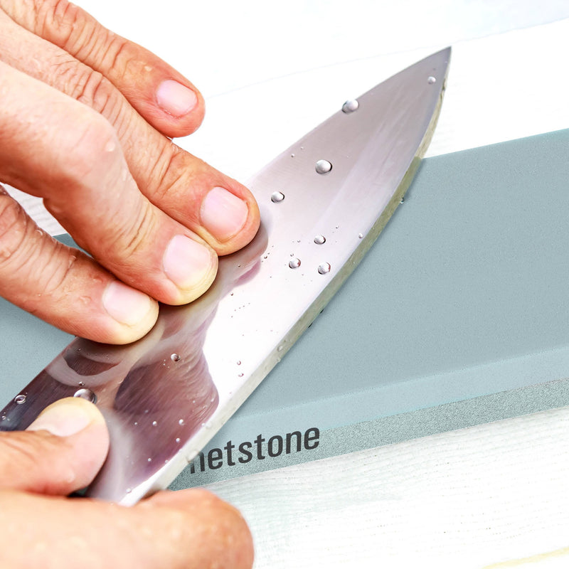 Knife Sharpening Stone – Dual Sided 400/1000 Grit Water Stone – Sharpener, Polishing Tool for Kitchen, Hunting, Pocket Knives or Blades by Whetstone Basic pack - NewNest Australia