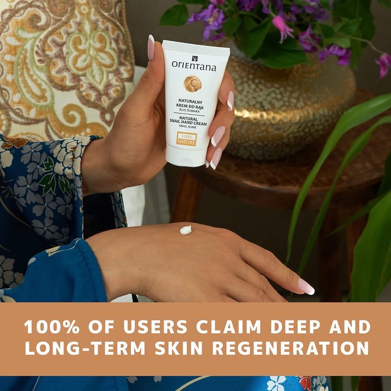 Orientana 98% Natural Snail Hand Cream - Day & Night Organic Fast Absorbing Intensive Anti Aging Hand & Cuticle Treatment for Women - Dry Sensitive Skin Repair - Moisturising Soothing & Smoothing, 50g - NewNest Australia