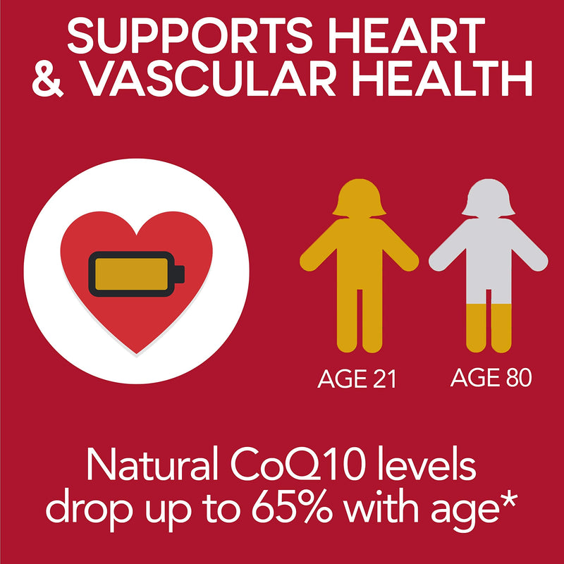Qunol Mega Ubiquinol Coq10 100mg, Superior Absorption, Patented Water and Fat Soluble Natural Supplement Form of Coenzyme Q10, Antioxidant for Heart Health, 100 Count Softgels 100 Softgels - NewNest Australia