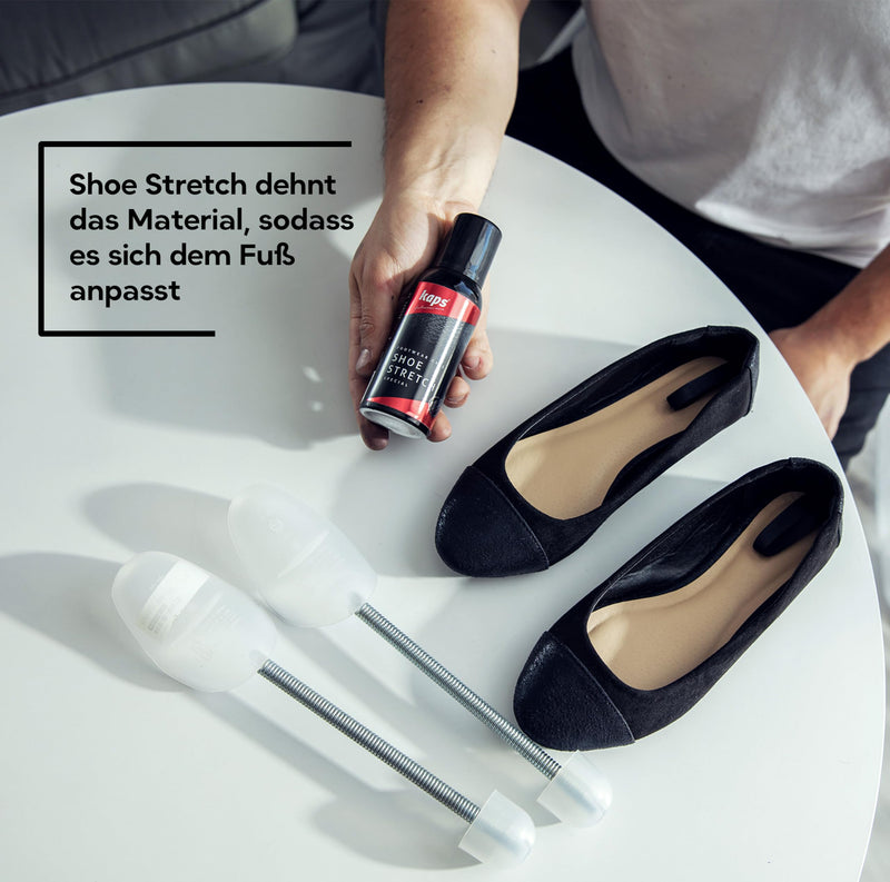 Kaps Shoe Stretch - shoe stretcher - leather stretcher spray stretches stiff shoes and eliminates pressure points. Ideal for new leather shoes. 100ml - NewNest Australia