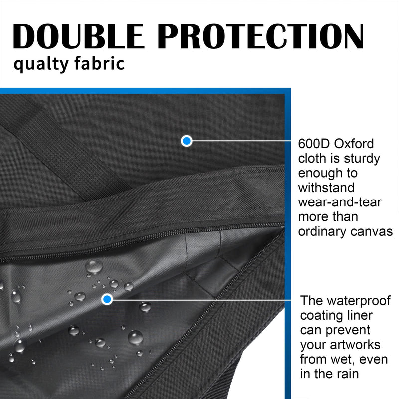 Jjring Dacron Light Weight Art Portfolio Bag, 23 Inches by 31 Inches, Black 23 inch by 31 inch - NewNest Australia