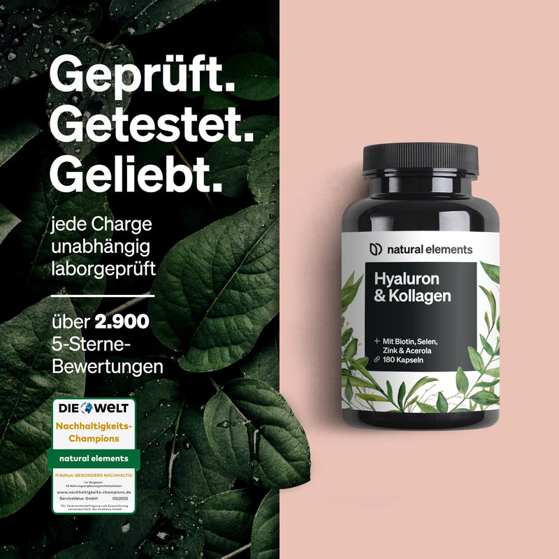 Hyaluronic Acid Collagen Complex ‚ 180 Capsules ‚ Enriched With Biotin, Selenium, Zinc, Vitamin C From Acerola & Bamboo Extract ‚ Laboratory Tested & Made In Germany - NewNest Australia