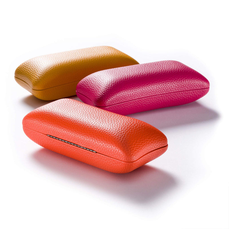 FEFI Hardcase glasses case in an unusual shape - including high-quality glasses cleaning cloth/microfiber cloth XL Orange (Large) - NewNest Australia