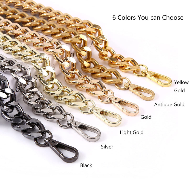 25 Inch Trendy Chunky Metal Chain Purse Handle Shoulder Strap Replacement for Handbag (Antique Gold) Antique Gold - NewNest Australia