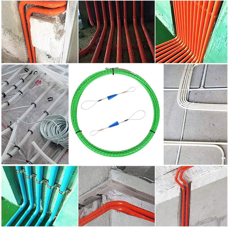 Upgrade Fish Tape Wire Puller Through Wall Wire Threader Fish plus Fish Cable Fastener with Steel rope 40FT(12M) - NewNest Australia