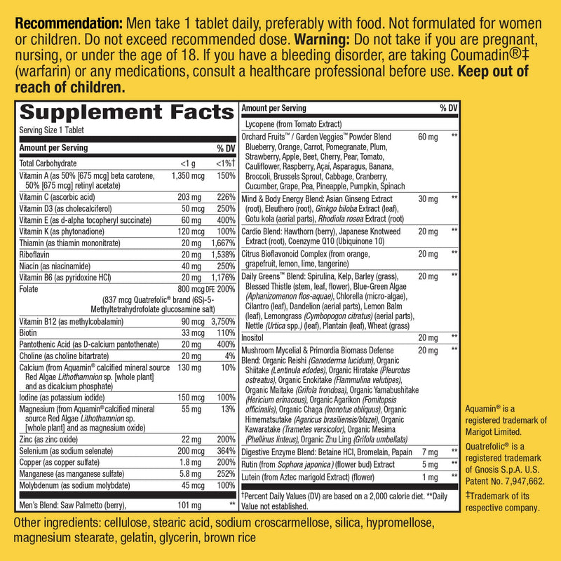 Nature’s Way Alive! Men’s 50+ Ultra Potency Complete Multivitamin, High Potency B-Vitamins, 150 Tablets Men's 50+ 150 Count - NewNest Australia