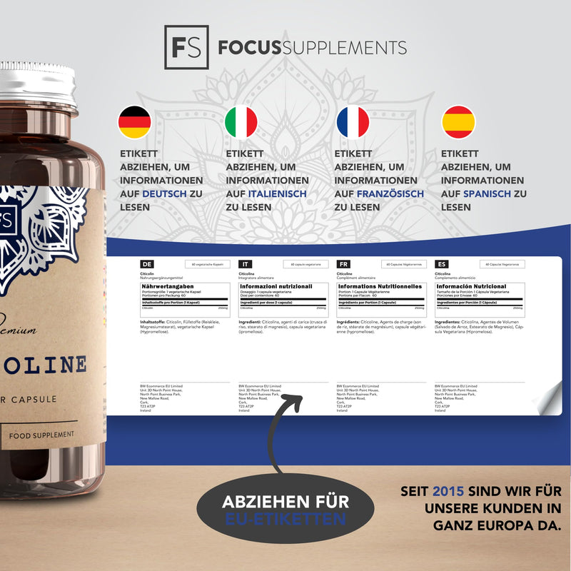 Fs Citicoline | 60 Capsules Choline High Dose - 250Mg Citicoline Per Serving | Choline Extract Cdp Choline | Gmo, Gluten, Milk And Allergen-Free | Made In The Uk - NewNest Australia