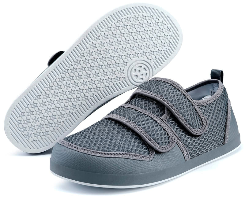 Diabetic Slippers Men Women Arthritis Edema Adjustable Closure Sandals Extra Wide Velcro Casual Shoes Comfortable Rehabilitation Shoes For Seniors 37 Eu Grey - NewNest Australia