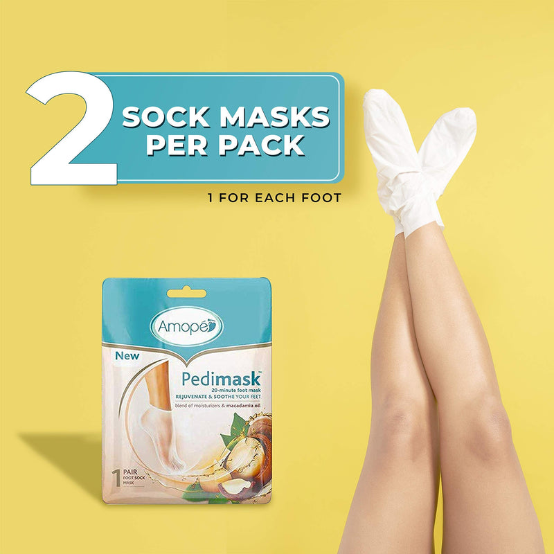 Amope Pedi Perfect Spa Experience Pampering Pack containing an electronic foot file, 2 pairs of macadamia oil foot masks and 2 refills (Packaging May Vary) 2 Count (Pack of 1) - NewNest Australia