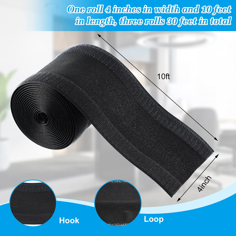 Cable Grip Floor Cable Cover Cords Cable Protector Cable Management Only for Commercial Office Carpet (Black,3 Pieces) 3 Pieces Black - NewNest Australia