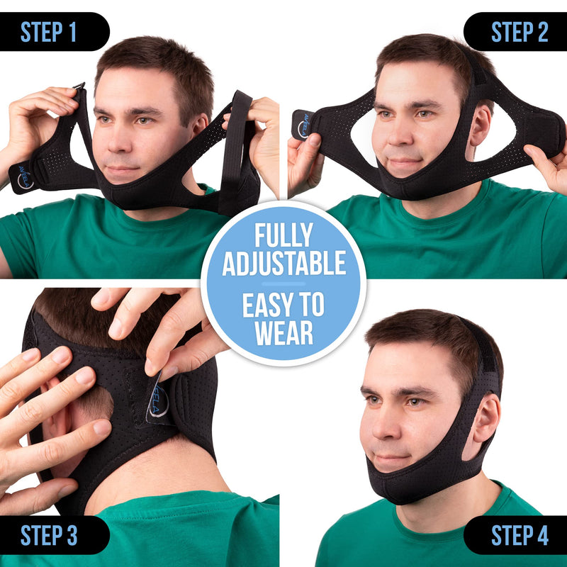 Aveela Premium Anti Snoring Chin Strap for CPAP Users - Most Effective Snoring Solution - High-End Itch-Free Comfortable Breathable Material for Uninterrupted Sleep S - NewNest Australia