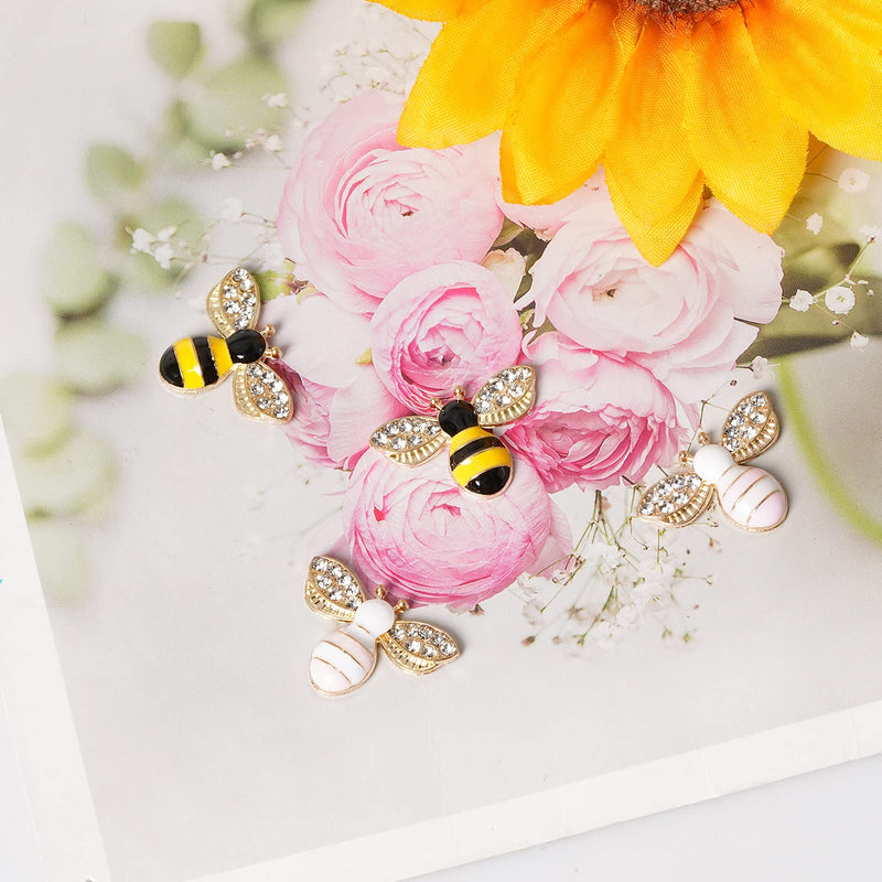 20 Pcs Enamel Bee Charms Pendants Rhinestone Enamel Craft Embellishments Crafting for DIY Handmade Crafts (multi) multi - NewNest Australia