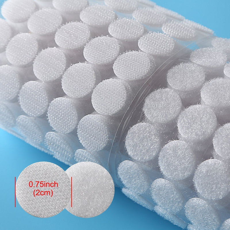 1000pcs Hook and Loop Dots 3/4 in Diameter Sticky Back Coins Heavy Duty Self Adhesive Dot Tapes for School Classroom(White) 1000 Pcs - NewNest Australia