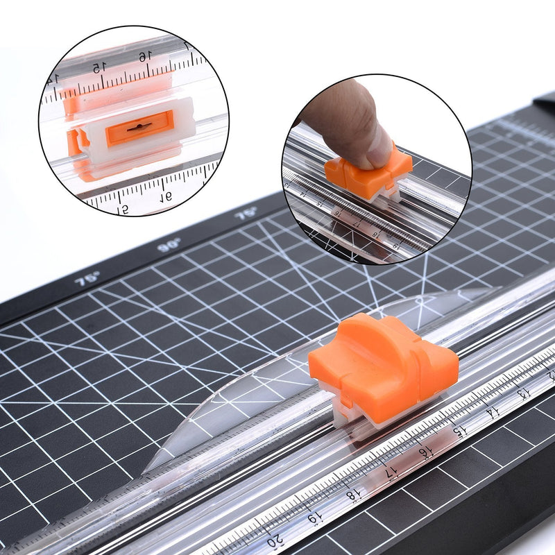 Firbon Paper Cutter Replacement Blade with Automatic Security Safeguard Design for A4 Black and White Paper Trimmer (5 Pack) - NewNest Australia