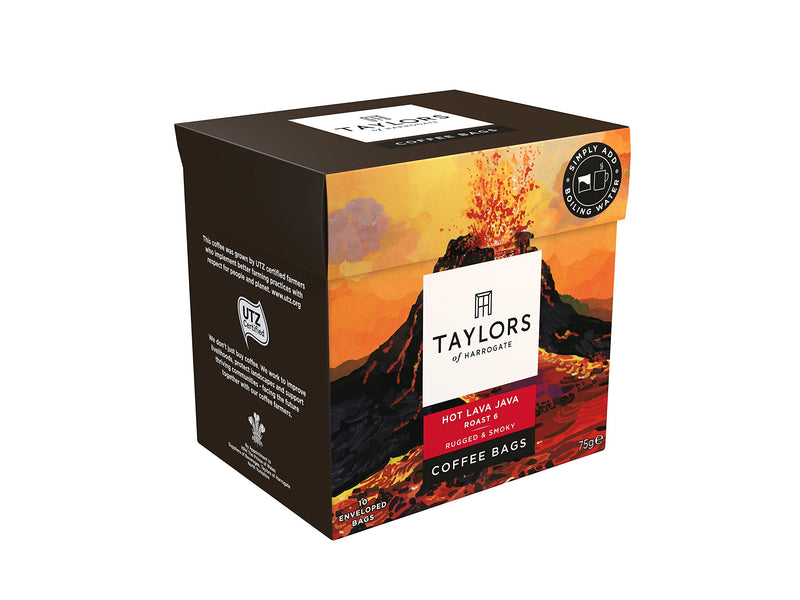 Taylors of Harrogate Hot Lava Java Coffee Bags (10 Enveloped Bags Per Pack x 3 Packs = 30 Coffee Bags) - NewNest Australia