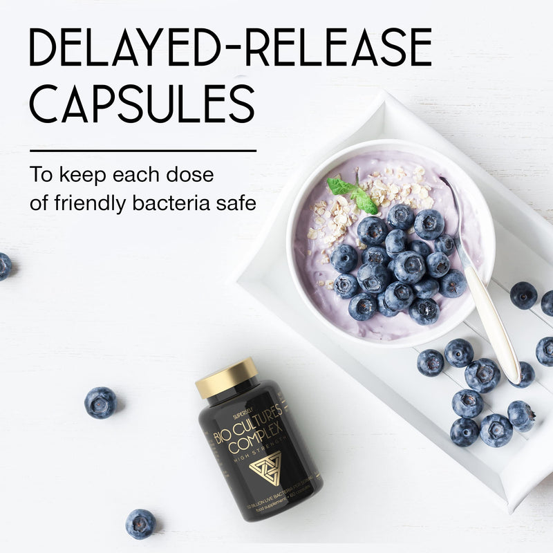 Bio Cultures Supplement 50 Billion CFU - Live Cultures Complex for Women & Men - 15 Live Strains with Prebiotics & Acidophilus - 60 Acid-Resistant Capsules - Vegan Tablets for Adults - NewNest Australia