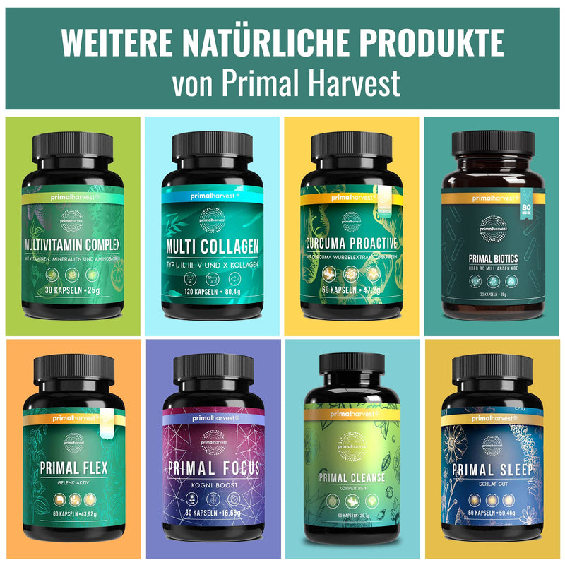 Primal Harvest  Multi-Collagen - 120 Collagen Capsules High Dose - Premium Collagen Complex For Hair, Skin, Nails, Joints And Intestinal - Gmp Certified & Made In Germany - Gluten & Soy Free - NewNest Australia