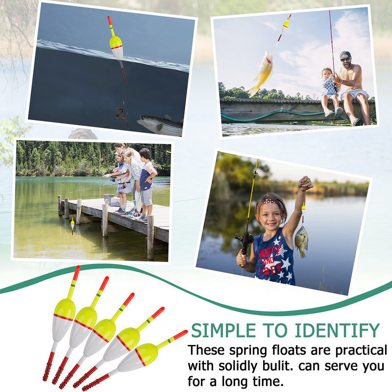 Wood Slip Bobbers Fishing Floats and Bobbers Spring Oval Stick Slip Bobbers for Crappie Panfish Trout Bass Fishing Tackle Accessories 1.57in X 0.91in X 5.63in - 10pcs - NewNest Australia