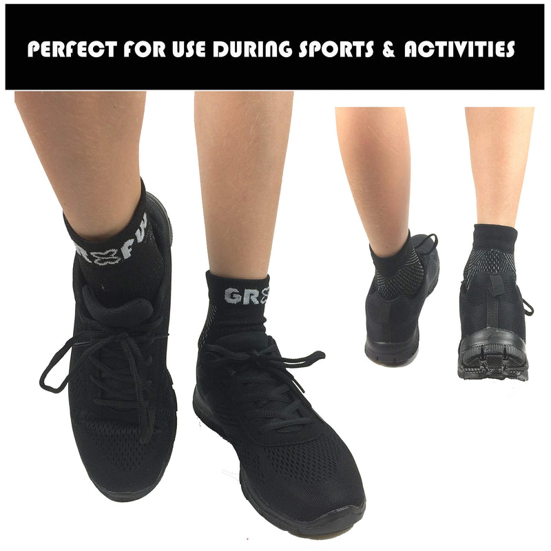 gr8ful® Plantar Fasciitis Socks | Support Sleeves with 24/7 Compression & Treatment for Foot Arch, Heel, Fascia & Achilles Tendonitis, Men/Women, Pain Relief Night Splint Sock | 1 pair | Black S/M S/M (Pack of 2) - NewNest Australia