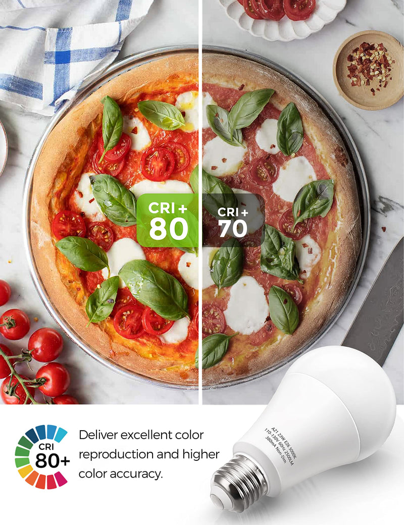 LOHAS A21 LED Light Bulbs, 2500 Lumens Super Bright LED, 23W E26 Medium Base Bulb, 150-200 Watt Led Bulbs 5000K Daylight, Non-Dim, High Lumen Led Bulb for Home Office Store Garage, 2 Pack - NewNest Australia