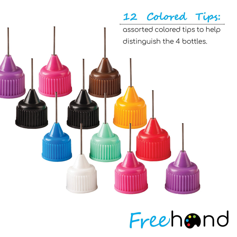 Precision Tip Applicator Bottle Four 1 Oz. Bottles and 12 Tips for Multi-Purpose Use - NewNest Australia