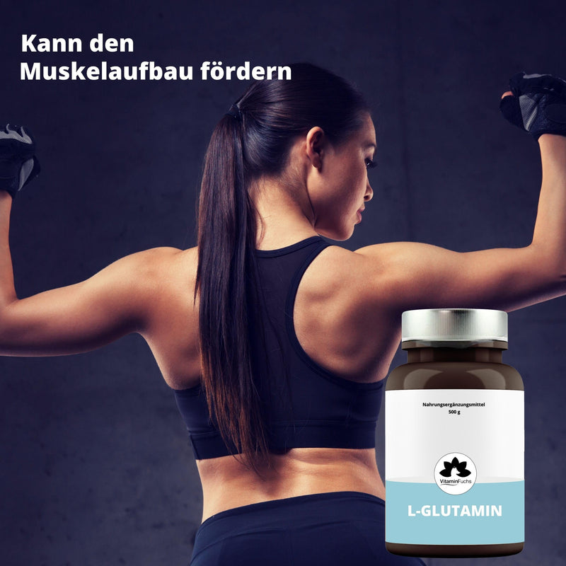 500 G L-Glutamine High Dose - Pure Powder Without Additives - L-Glutamine With Over 99.9% Purity - Pure L-Glutamine Powder Laboratory Tested & Vegan - Vitaminfuchs - Made In Germany - NewNest Australia