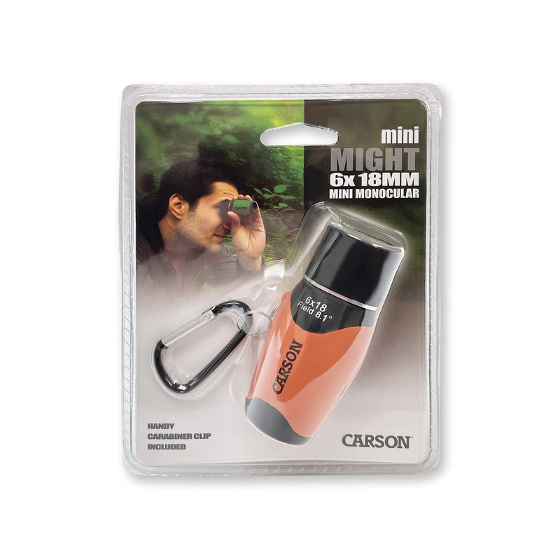 Carson MiniMight 6x18mm Pocket Monocular with Carabiner Clip Orange - NewNest Australia