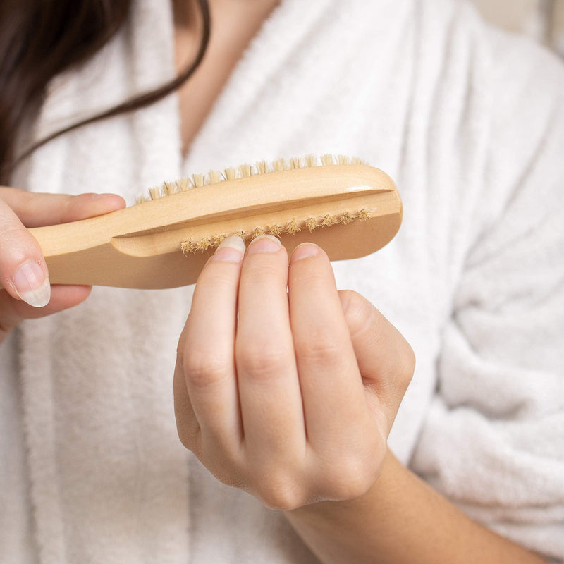 GranNaturals Wooden Nail Brush - Nail Cleaner Tool for Fingernail, Toenail - Dry Clean Scrubber with Thick Bristles and Wood Handle - Manicure and Pedicure Supplies for Gardeners, Mechanics, Salon - NewNest Australia
