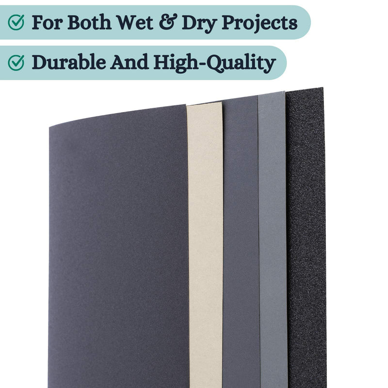 Bates- Sandpaper, 18 Pack, Assorted Grit, Sandpaper Assortment, Sand Paper, Sandpaper for Metal, Sandpaper for Wood, Automotive Sandpaper, Furniture Sanding, Fine Grit Sandpaper, Wet Dry Sandpaper - NewNest Australia