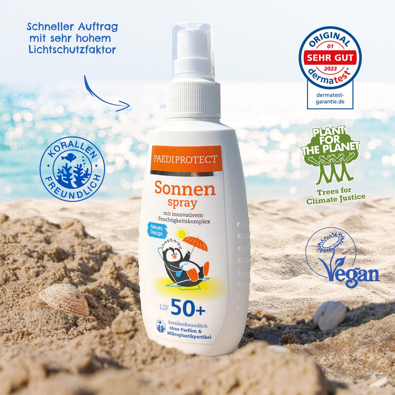 Paediprotect Sun Spray Children Baby Spf 50+ 150 Ml, Sun Cream Fragrance-Free & Waterproof Spray, Face Body, Sun Protection Spray Against Uva/Uvb Radiation, Vegan, Without Microplastics Single - NewNest Australia