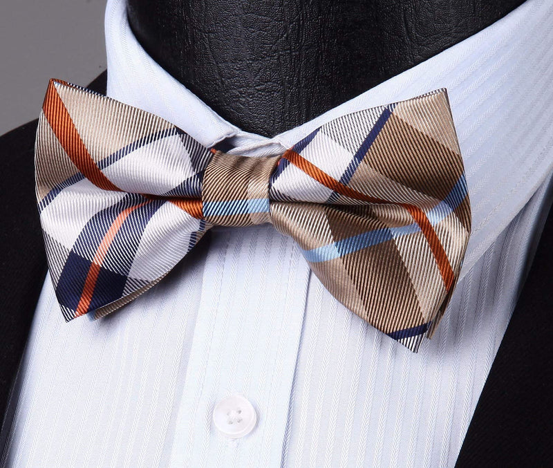 HISDERN,Men's Braces Bow Tie Set and Pocket Square Classic Adjustable Y Shape with 6 Strong Clips Braces One Size - NewNest Australia