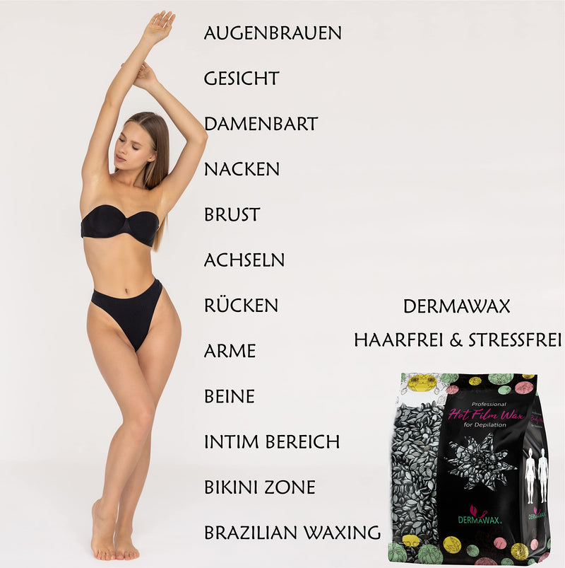 Dermawax Black Wax Hot Wax Waxing Beads Wax Beads For Full Body Hair Removal For Men And Women Brazilian Waxing Face Back Arms Legs Bikini Zone Ears Nose Hair Removal (500 Grams) 500 G (Pack Of 1) - NewNest Australia