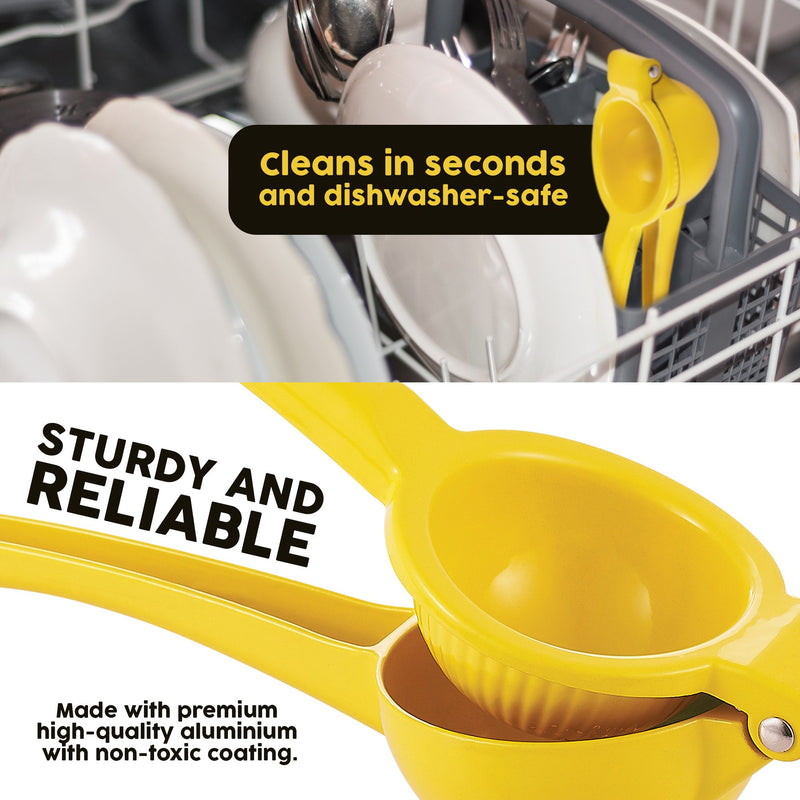 NewNest Australia - Zulay Premium Quality Metal Lemon Squeezer, Citrus Juicer, Manual Press for Extracting the Most Juice Possible Lemon Yellow 