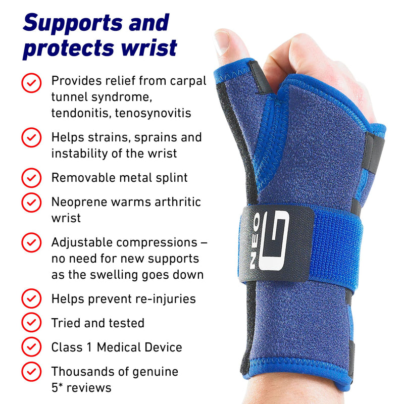 Neo G Wrist and Thumb Support Stabilized – Carpal Tunnel Wrist Splint – Wrist Support for Arthritis, Tendonitis, Joint Pain - Wrist Brace Adjustable Compression Hand Support Left Hand - NewNest Australia