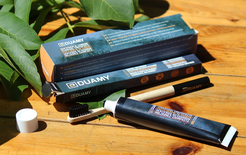 Activated Carbon Toothpaste. Tooth Whitener Activated Carbon with a 100% Biodegradable Bamboo Toothbrush. Charcoal Teeth whitening. Toothpaste for Sensitive Teeth. Kit Tooth whitening Paste 80 gr. - NewNest Australia