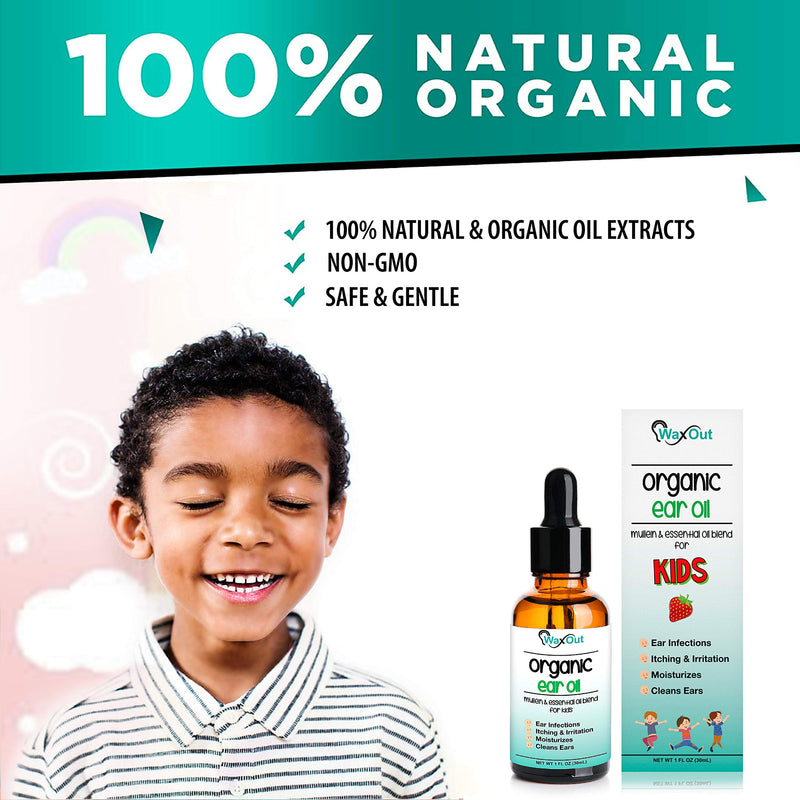 Natural Mullein Ear Wax Removal Oil & Cleaner with Strawberry for Kids | Pain & Earache Drops | Earwax Softener, Moisturizer & Allergy Soothing | Tinnitus, Itching, Ringing, Infections & Clogged Ears - NewNest Australia