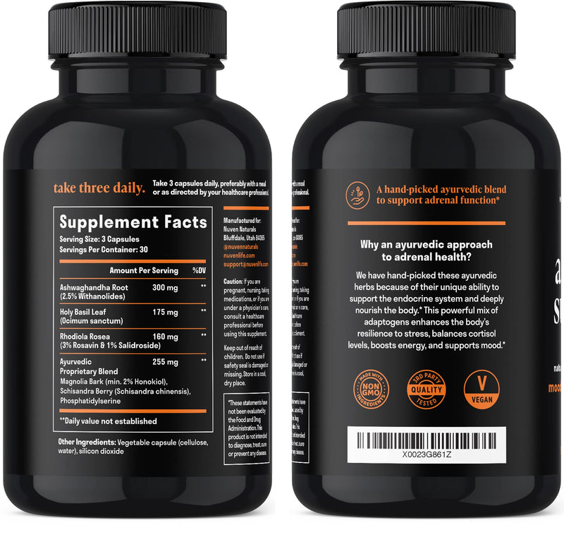 Adrenal Support — Natural Adrenal Fatigue Supplements, Cortisol Manager with Ashwagandha Extract, Rhodiola Rosea, Holy Basil, Adaptogenic Herbs for Adrenals, Stress Support & Adrenal Health - NewNest Australia