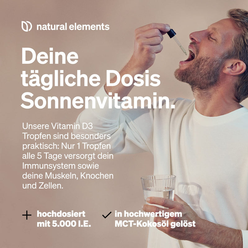 Vitamin D3 - Laboratory tested 5000 IU per drop - 50ml (1700 drops) - In MCT oil from coconut - High dosage, liquid - NewNest Australia