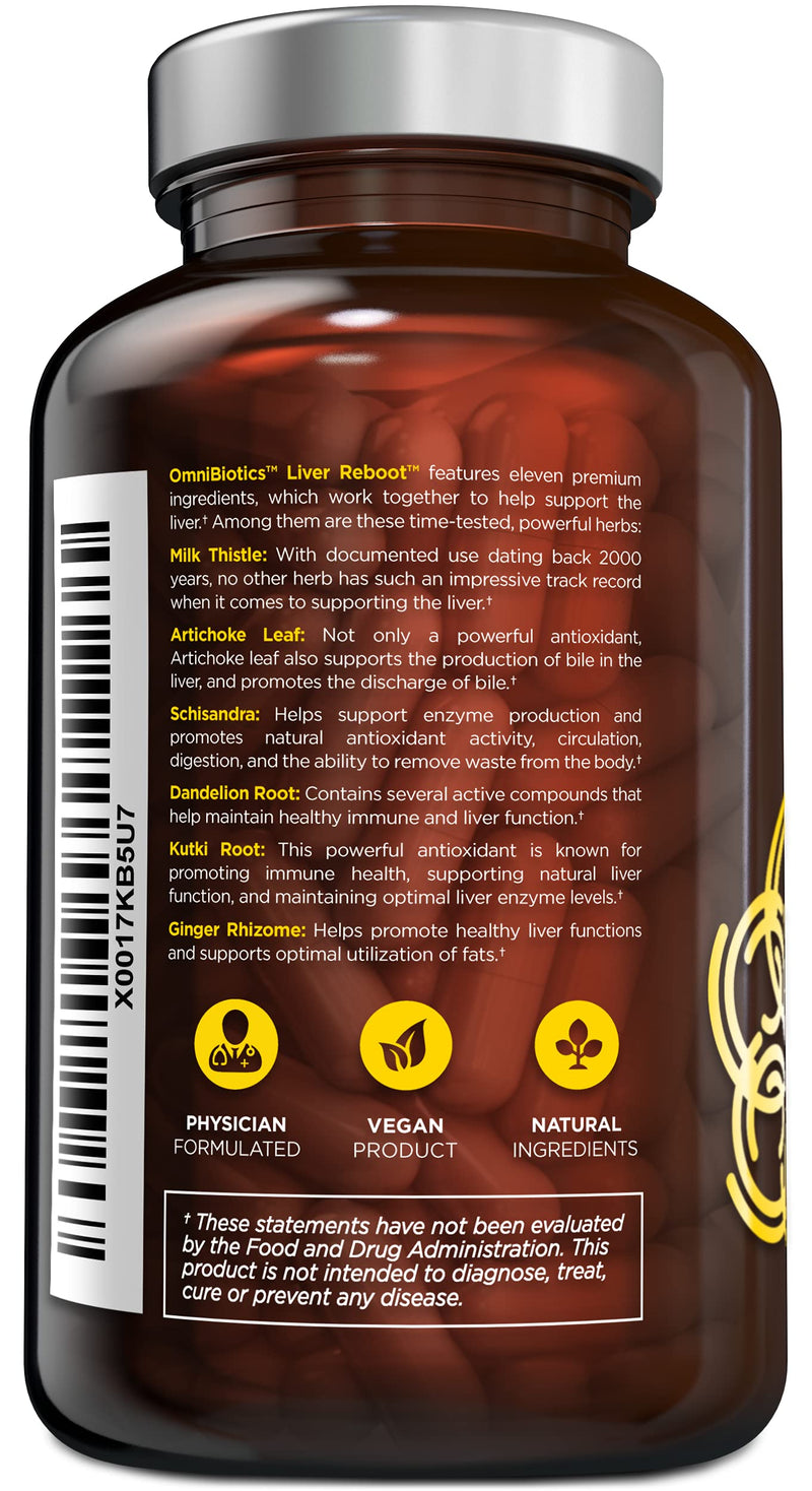 Liver Detox Supplement, Liver Cleanse Support | Milk Thistle Extract, Globe Artichoke, Dandelion Root | 60 Vegan Capsules Liver Reboot - NewNest Australia
